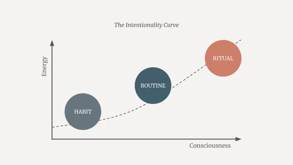 Rhythmic wave chart representing consistent daily habit patterns and routine flow throughout the day